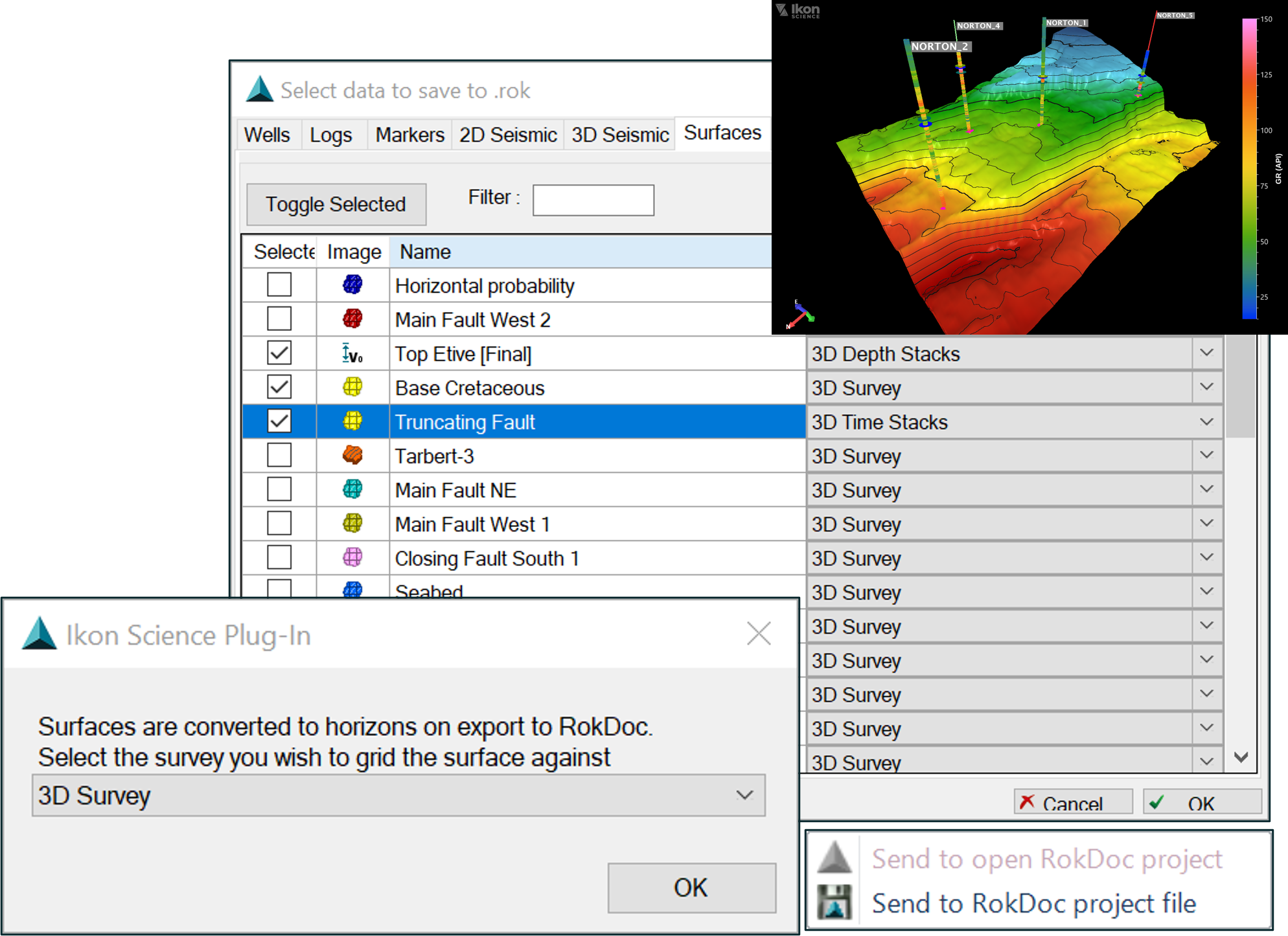 Sample surfaces from Petrel to RokDoc